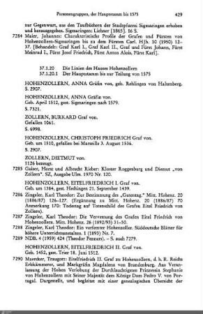 37.1.20 Die Linien des Hauses Hohenzollern