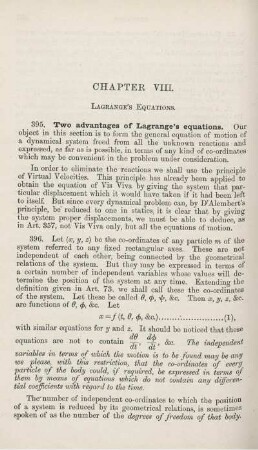 Chapter VIII. Lagrange's Equations.