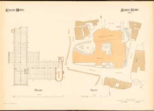 Auditoriengebäude der Philipps-Universität Marburg: Grundriss DG 1:100, Lageplan 1:250