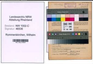 Entnazifizierung Wilhelm Rommerskirchen, geb. 28.04.1896 (Kohlenhaendler)