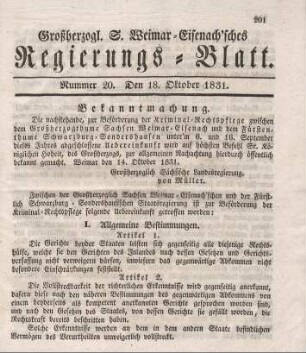 Nr. 20 : 18. Oktober 1831