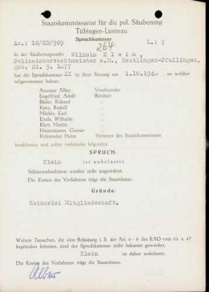 Klein, Wilhelm