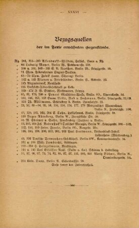 Bezugsquellen der im Texte erwähnten Gegenstände