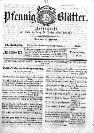 No. 169-171, Sonnabend, den 29.November