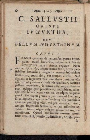 C. Sallustii Crispi Iugurtha, seu Bellum Iugurthinum.