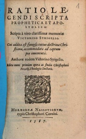 Ratio Legendi Scripta Prophetica Et Apostolica