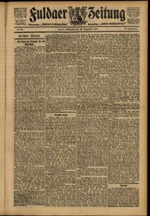 Erste Ausgabe vom Mittwoch, den 18. Dezember 1907.