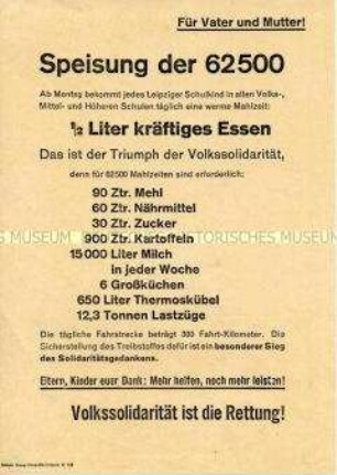 Propagandaflugblatt der Volkssolidarität