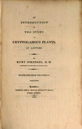 An introduction to the study of cryptogamous plants : In letters