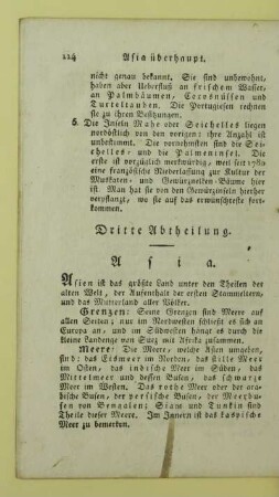 Dritte Abtheilung. Asia