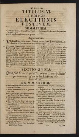 Titulus VI. Tempus Electionis Festivum