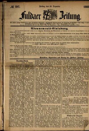 Ausgabe vom Freitag, den 28. Dezember 1883.