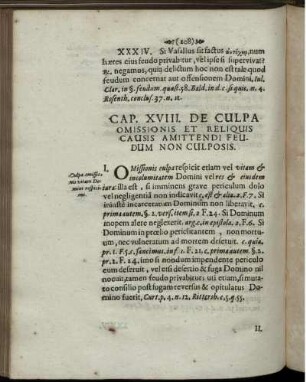 XVIII. De Culpa Omissionis Wt Reliquis Causis Amittendi Feudum Non Culposis
