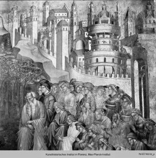 Ausmalung der Cappella della Croce : Kreuzlegende : Anbetung des Kreuzes