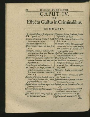 Caput IV. De Effectu Gustus in Criminalibus.