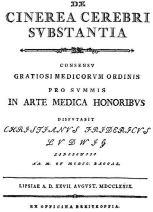 De Cinerea Cerebri Svbstantia