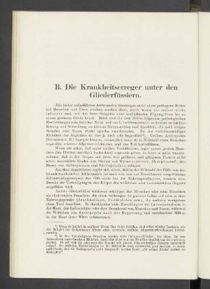 B. Die Krankheitserreger unter den Gliederfüsslern.