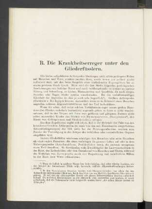 B. Die Krankheitserreger unter den Gliederfüsslern.