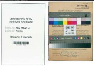 Entnazifizierung Elisabeth Reuland, geb. 19.03.1885 ()