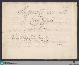 Symphonies concertantes. Arr - Don Mus.Ms. 1842 : cemb; B|b; KaiS Sc12
