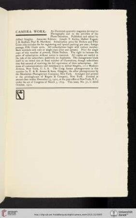 [Editors] Camera Work [masthead]
