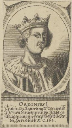 Bildnis von Ordonius I., König von Spanien