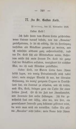 77. An Dr. Gustav Kolb