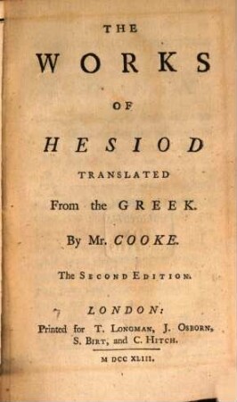 The Works of Hesiod