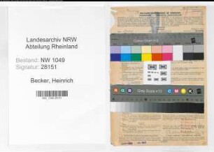 Entnazifizierung Heinrich Becker , geb. 02.06.1898 (Telegrafenwerkmeister)