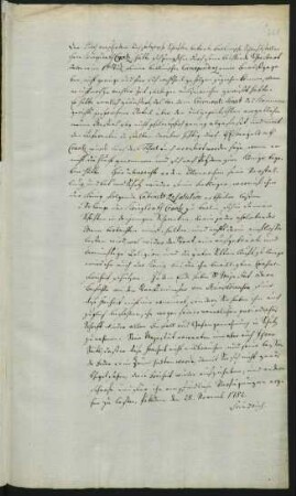 Abschrift einer "Cabinets Resolution" v. Friedrich II. von Preußen an den Kriegsrat Crantz