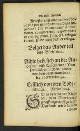 Volget das Ander teil diss Büchleins.