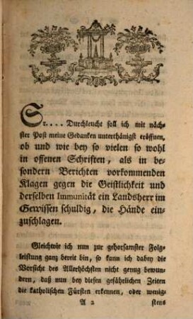 Aufrichtiges und gewissenhaftes Bedenken über die Frage: ob und wie bey so vielen vorkommenden Klagen gegen die Geistlichkeit ... ein Landsherr ... die Hände einzuschlagen