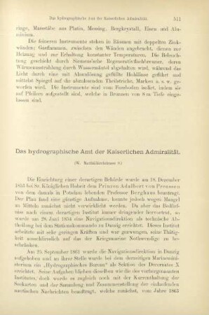 Das hydrographische Amt der Kaiserlichen Admiralität