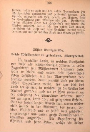 Eilftes Wandgemälde. Letzte Wirksamkeit in Friesland. Martyrertod.