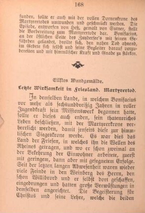 Eilftes Wandgemälde. Letzte Wirksamkeit in Friesland. Martyrertod.