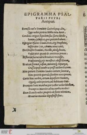 Epigramma Psalterii Petri Artoœi