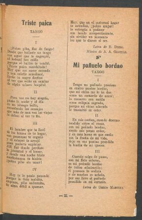Triste paica : Tango