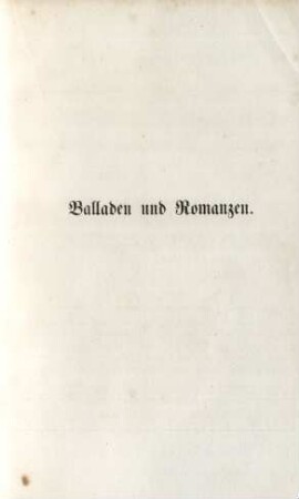 Balladen und Romanzen.