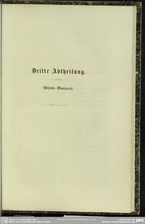 Dritte Abtheilung. Röhren-Brennerei