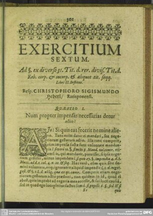 Exercitium Sextum