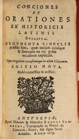 Conciones et Orationes ex historicis latinis excerptae