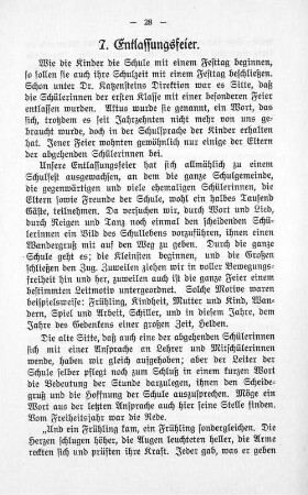 7. Entlassungsfeier.