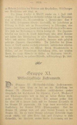 Gruppe XI. Wissenschaftliche Instrumente