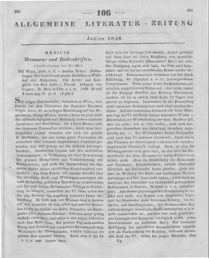 Vivenot, R. v.: Andeutungen über Gastein und dessen Anstalten zu Wildbad und Hofgastein. Für Ärzte und Curgäste. Wien: Gehlen 1839
