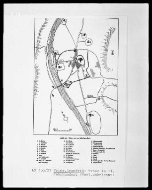 Trier, Plan der Stadt im 11. Jahrhundert