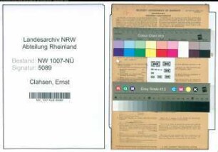 Entnazifizierung Ernst Clahsen , geb. 06.12.1891 (Vorarbeiter)