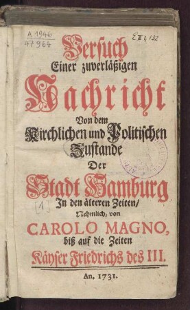 Theil [1]: In den älteren Zeiten, Nehmlich von Carolo Magno, biß auf die Zeiten Käyser Friedrichs des III.