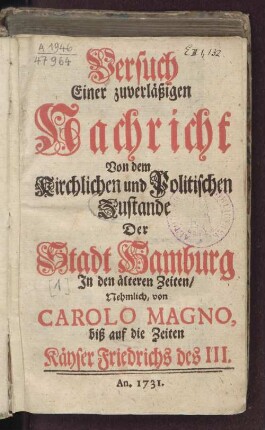 Theil [1]: In den älteren Zeiten, Nehmlich von Carolo Magno, biß auf die Zeiten Käyser Friedrichs des III.