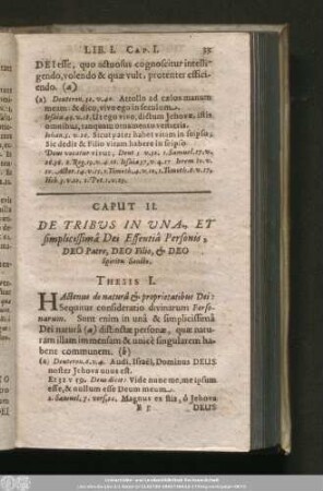 Caput II. De Tribus In Una Et simplicissimâ Dei Essentiâ Personis, Deo Patre, Deo Filio, & Deo Spiritu Sancto.