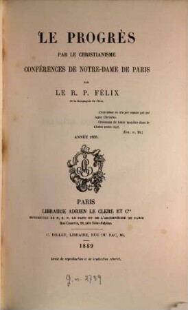 Le progrès par le christianisme : conférences de Notre-Dame de Paris, 4